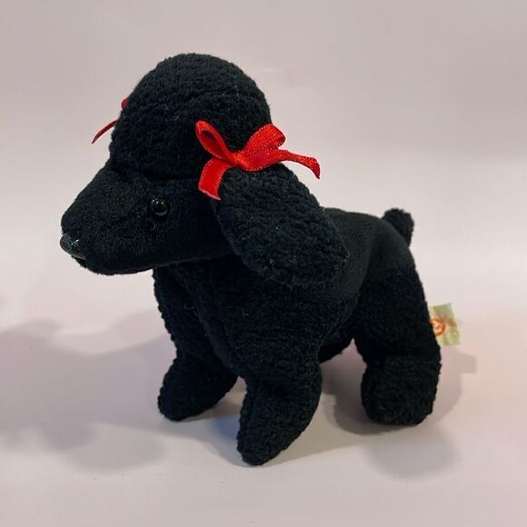 1998 Ty Original Beanie Baby GiGi the Black Poodle w Red Bows Good Used Conditi… - Picture 1 of 7